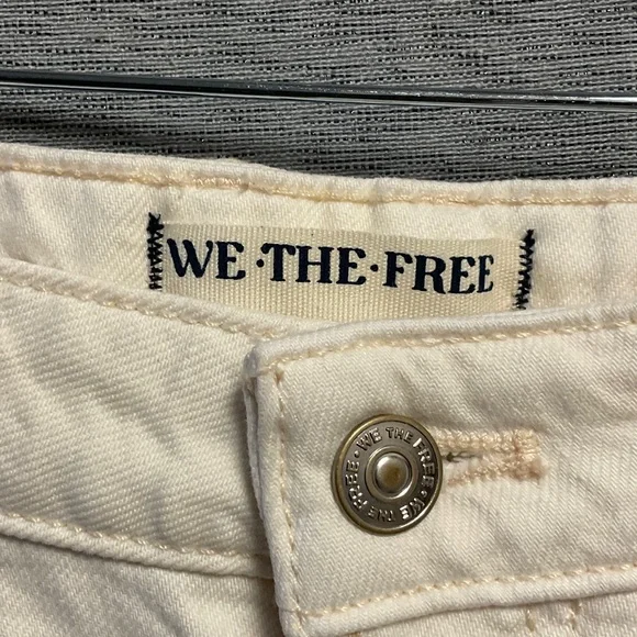 We The Free Cream Floral Embroidered Jeans